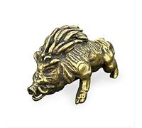 asdchZen Home Decor Statue,Sculpture Brass Wild Boar Pig Swine Simulated Animal Statue Home Office Desk Decor Ornament