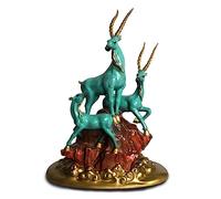 asdchZen Home Decor Statues Indoor Statue Three Sheep Open Thai Full Copper Sheep Ornaments Living Room Entrance To Attract Wealth Decorations Desktop Figurines