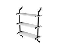 asdchZen Industrial Metal Wood Wall Mounted Bookshelf Display Rack, 2 Or 3 Tier Floating Shelves For Living Room Kitchen Bathroom Office Plants Storage Organizer,Black,39.4 * 10.2 * 40.9inch