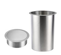 asdchZen Integrated Tabletop Trash Can 8.5L Stainless Steel 304 Built-In Waste Bin Flipping Lid Kitchen Garbage Container Perfect For Office Or Countertop Use,5.5L