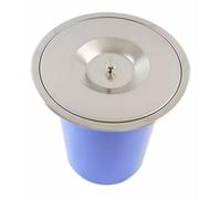 asdchZen Kitchen Embedded Trash Can,Built In Hanging 8L Storage Bucket Easy To Clean, Space Saving Home-Use Garbage Can With Top Lid For Desk/Home/Bathroom/Office,Stainless Steel Drums,plastic drums