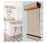 asdchZen Kitchen Paper Dispenser And Cutter With 50M Long Kraftpaper, Wall-Mounted Butcher Paper Roll Holder For Home/Cafe, Shopping List/Daily Menu,Black,97cm/38.1in Wide