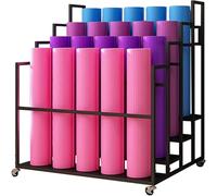 asdchZen Large Capacity Yoga Mat Organiser, Floor Standing Metal Foam Roll Organiser For Home Gym/Commercial Use,A,110X100X85cm