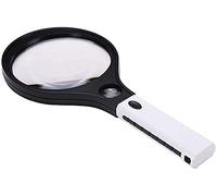 asdchZen Magnifying Glass Handheld 15Cm Led Magnifier Purple Light Big Black Magnifying Glass 2 Times Hd Reading Loupe Hd Portable Reading Magnifying Glass