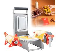 asdchZen Manual Food Tray Sealer Machine, Commercial Meat And Vegetable Heat Sealer With Temperature Control, Stainless Steel Design For Supermarkets,18 * 12cm