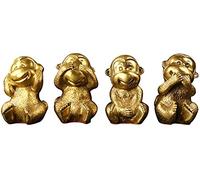 asdchZen Modern Statue Monkey Car Decoration, Crafts Statue Figurine Monkey Brass Ornament Automotive Home Decoration Show Do Not Say Listen To No, Do Not Move, Set