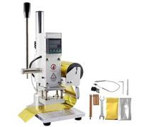 asdchZen Multi-Function Digital Foil Hot Stamping Machine,Leather Embossing Machine Bronzing Machine,Manual Leather PVC Paper Logo Stamper (Hot press board:10 * 13cm)