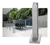 asdchZen Outdoor Fencing Glass Panels Post For Patio Yard Garden Deck, Freestanding Safety Glass Railings Indoor Outdoor With Fittings, For Stair Hallway Balcony Loft,Middle Post,85cm/33.5 in