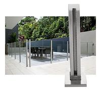 asdchZen Outdoor Fencing Glass Panels Post For Patio Yard Garden Deck, Freestanding Safety Glass Railings Indoor Outdoor With Fittings, For Stair Hallway Balcony Loft,End Post,110cm/43.3 in