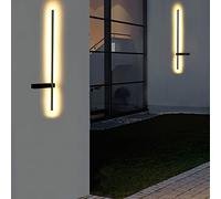 asdchZen Outdoor Solar Long Strip Light, Modern Led Wall Light With Fixed Base, Indoor/Outdoor Wall Lighting Fixture Lamps, Ip54 Waterproof Anti-Dust,90Cm 18W,90cm 18W