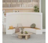 asdchZen Paper Partition Wall With Thick Shelves Soundproof Room Divider Display Ideal For Office Restaurant Café Exhibition Hall Live Studio,One Color-H200*W52*L244cm