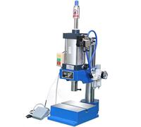asdchZen Pneumatic Punch Press Machine,200kg/300kg Pressure,Desktop Cylinder Stroke Punching Press,Double Button Operation for Precision Metalworking (Footswitch 300KG)