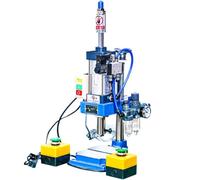 asdchZen Pneumatic Punch Press Machine,200kg/300kg Pressure,Desktop Cylinder Stroke Punching Press,Double Button Operation for Precision Metalworking (Doublebutton 300KG)