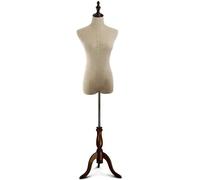 asdchZen Professional Tailor Dummy Seamstress Model Dress Form Torso With Wooden Base, Adjustable Height Mannequins,B,S
