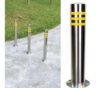 asdchZen Safety Bollards Parking Bollards Steel Traffic Barrier,Traffic Post Safety Cone Barrier Cone Parking Bollards For Driveway, 29.5 Inch High Stainless Steel Reflective Traffic D,8pc