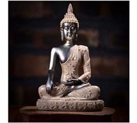 asdchZen Sandstone Buddha Statue Buddhist Home Decoration Ornament Yoga Meditation Figurine Sculpture For Home Office Shelf Desktop,E