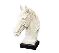 asdchZen Sculpture Statue Animal Model Home Decor White Horse Patio Porch Garden Decoration Modern Riding Gift Horse Bust