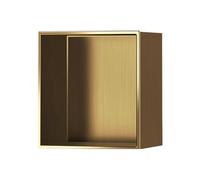 asdchZen Shower Niche,Matte Surface Single Shelf Partition Storage Niche,Stainless Steel Shower Niche Wall Insert,Applicable To Multiple Scenarios,Black,Gold