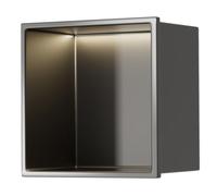 asdchZen Shower Niche,Stainless Steel Embedded Wet Room Alcove,Recessed Shower Organiser For Home Bedroom Bathroom,Shampoo Toiletry Waterproof Storage Shelves,Grey,32x32x12.5CM/12.6x12.6x