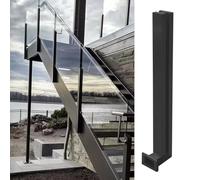 asdchZen Side Mount Glass Railing Post Black - End/Middle/Corner Square Glass Guardrails Clamp, Outdoor/Balcony/Deck/Garden/Landscape, 3/8-1/2 Inch Thick Panels,Black Middle Post,100cm/40 in