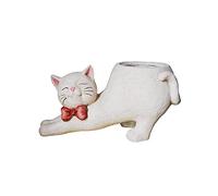asdchZen Sleeping Cats Shape Flower Pot Outdoor Cute Animal Plant Planters With Drainage, Garden Kitten Statue Patio Balcony Decoration