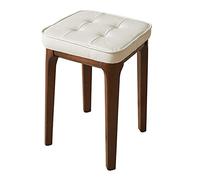 asdchZen Solid Wood Makeup Vanity Stool With Soft Sponge Cushion And Bold Legs Beige 31X31X47Cm,Beige,31x31x47cm