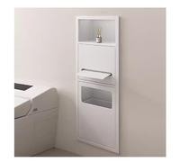 asdchZen Stainless Steel Bathroom Niche,Recessed Shelf Organizer Shower Niche,Garbage Can Built-In Alcove For Kitchen Living Room Bedroom Storage Rack,White,70x28x13.5cm