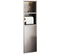 asdchZen Stainless Steel Built-In Shower Niche,Decoration Storage Cabinets Caddies,Toilet Paper Holders With Trash For Living Bedroom Kitchen Bathroom,Black,18X80X12.5cm,7X31X4.9i