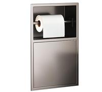 asdchZen Stainless Steel Built-In Shower Niche,Decoration Storage Cabinets Caddies,Toilet Paper Holders With Trash For Living Bedroom Kitchen Bathroom,Black,20X38X12.5cm,8X15X4.9i
