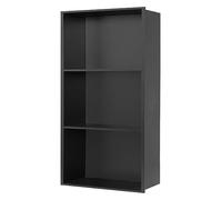 asdchZen Stainless Steel Shower Nich,One Piece Embedded Shower Niche,Room Shelf Recess Storage For Bath/Shampoo/Toiletry Pantry Decor,Black,90x28x12.5cm