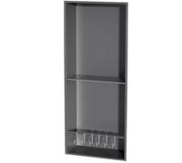 asdchZen Stainless Steel Shower Niche,Embedded Bathroom Storage,Decoration Toilet Paper Holders,Storage Cabinets With Guardrail For Living Kitchen,Gray,b,28X70X12.5cm,11X28X5i