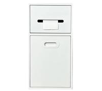asdchZen Stainless Steel Shower Niche,Recessed Concealed Shower Panels,Bathroom Fixtures No Tile Needed,Toilet Paper Holders With Door For Kitchen Bath Fixtures,White,20X50X14cm
