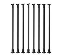 asdchZen Stair Post Indoor With Adjustable Bracket, Black Railing Balusters Spindles Kit For Outdoor Deck 1 2 3 4 5 6 8 10 12 14 16 20 Steps Staircase Handrail Support Bar,Set of 8,H 90cm/35.4 in