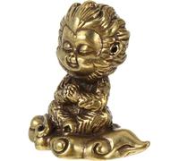 asdchZen Statue,1Pc Ornaments Brass Decor Retro Sculptures Vintage Ornaments Good Luck Figurine Statue Kung Fu Tea Accessories Collectible Figurines Monkey Number Toy Copper