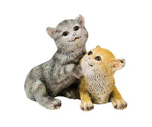 asdchZen Statues And Figurines Statue Ornament Sculpture Statue Cats Animal Sculpture Pet Cat For Home Decoration-3_L8_W8_H9_Cm,2-L8 W7 H9 cm