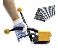 asdchZen Steel Strapping Machine Manual Sealless Tool Adjustable Tension Button For Steel Strips 13-19Mm Width 0.38-0.58Mm Thickness Ideal For Wood Chemicals Metal Products