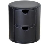 asdchZen The Padded Footstool Leather Storage Ottoman Round Footrest Stool Multifunctional Vanity Stools Side Table Footstool For Living Room,