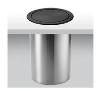 asdchZen Titanium Round Kitchen Trash Can With Flip Lid Built-In Stainless Steel Garbage Bin For Restaurants Homes And Hotels Sleek Integrated Design,Nero