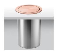 asdchZen Titanium Round Kitchen Trash Can With Flip Lid Built-In Stainless Steel Garbage Bin For Restaurants Homes And Hotels Sleek Integrated Design,Rose Gold