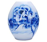 asdchZen Vase Blue & White Porcelain Vases Vase Ceramic Classical High-Grade For Decoration Household Wedding Living Room Bedroom Office Table White 26 X 35 Cm For Flowers Ceramic Flow