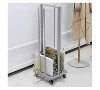 asdchZen Velvet Hanger Stacker Organizer Space Saver, Adult Size Wire Plastic Wood Clothes Hanger Storage Trolley - Mobile & Large Capacity, For Laundry Rooms,Silver,30x35x127cm