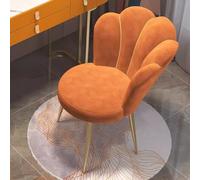 asdchZen Velvet Makeup Chair With Gold Plating Metal Legs For Bedroom And Living Room Pink Vanity Stool For Cafe Stylish And Comfortable Seat For Your Vanity Area Or Lounge,Orange Color,One Size