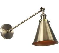 asdchZen Vintage Adjustable Swing Arm Wall Lamp - Industrial Reading Light With Metal Shade - Antique Brass Sconce For Bedroom, Study, Living Room, Home Decor,Bronze,One Size
