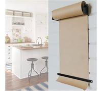 asdchZen Wall Mounted Kraft Paper Dispenser And Cutter With Long Roll, Ideal For Kitchen, Home, And Cafe Decor,Black,37cm/14.5in Wide