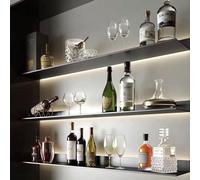 asdchZen Wall Shelves Wall Floating Light-Emitting Shelves,Wall Mounted Bookshelf, Metal Display Book Shelf With Led Light Illumination Wall Storage Shelf For Living Room,60cm