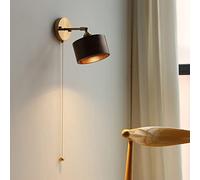 asdchZen Walnut Wood Wall Lamp,Led Wall Light With Switch,Adjustable Reading Wall Lamp,E27 Warm Light Brass Wall Light For Corridor,Study