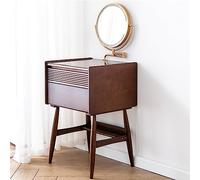 asdchZen Walnut Wooden Makeup Vanity Table With Touch Screen Lighted Mirror, 3-Color Adjustable Lighting, Stylish Desk With Drawers For Small Spaces-Perfect Bedroom Furniture,Walnut Wood Color-40cm