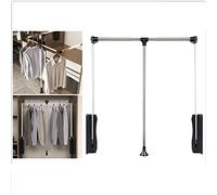 asdchZen Wardrobe Lifting Hanger Drop Down Clothes Rail - 30Kg Super Load Bearing Wardrobe Hanging Rail Lifting Buffer Type Trolley Clothes Hanger Rail,83-115Cm,83