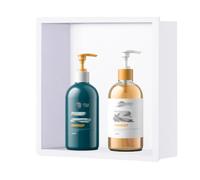 asdchZen Wet Room Shelf Recess Shower Niche Built Into The Wall Plug-In Bathroom Storage Niche Bathroom Essentials Shower Storage Can Store Shampoo,Toiletries Home Renovation,Gold,White