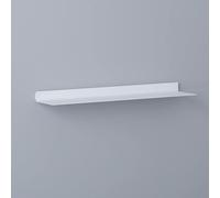 asdchZen White Wall-Mounted Floating Shelf With Built-In Led Light, 120X20X6Cm, Metal Display Rack For Home Storage And Decor,80x20x6CM